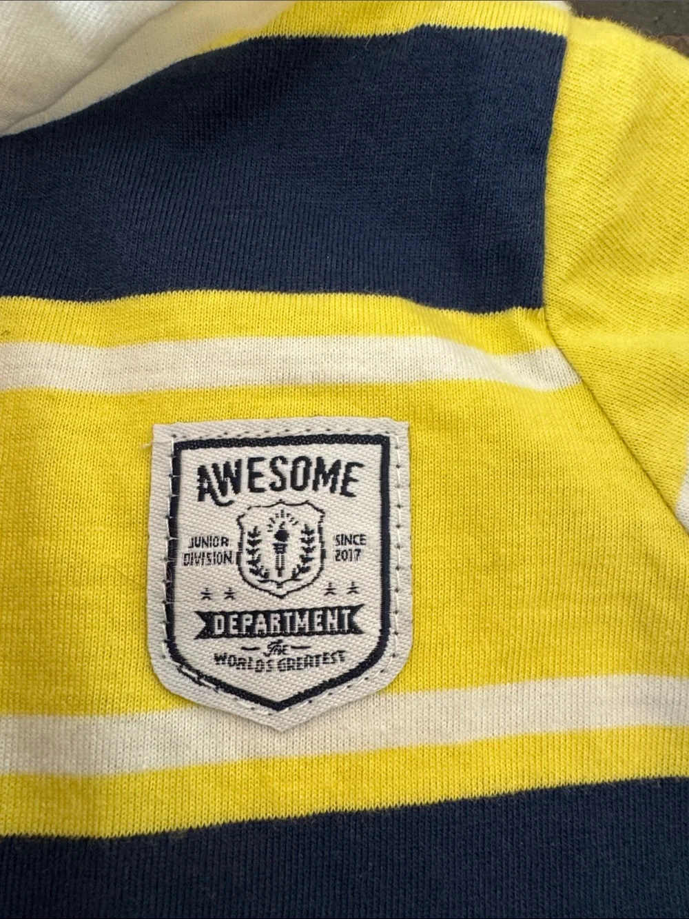 Carter's Yellow, Navy & White Striped Polo
